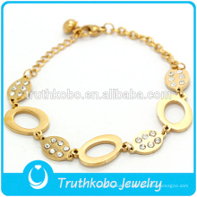 Fremada - Bracelet à breloques en argent avec pièces en acier inoxydable - Or jaune 18 carats